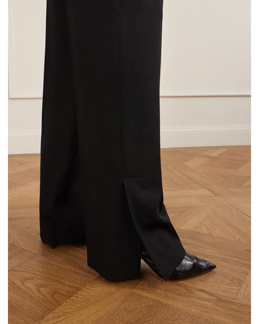 Khaite Blue Grenare Virgin Wool Straight-Leg Pants