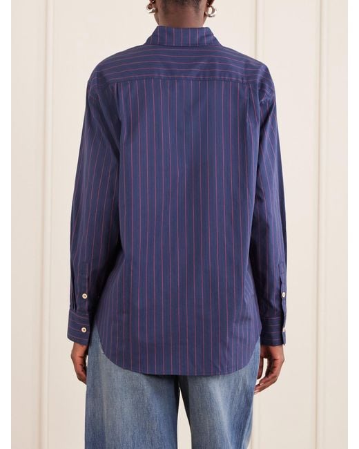 Jamie Haller Blue Weekend Striped Cotton Shirt