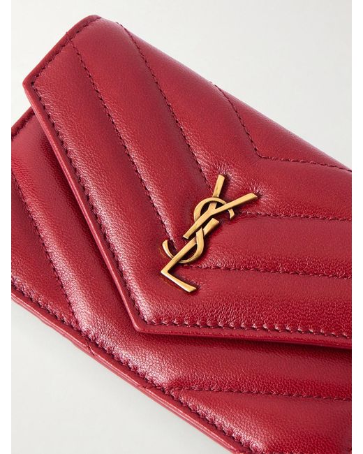 Saint Laurent Red Cassandre Matelassé Leather Wallet