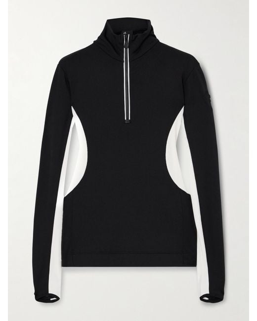 Moncler Black Color-Block Stretch-Jersey Base Layer
