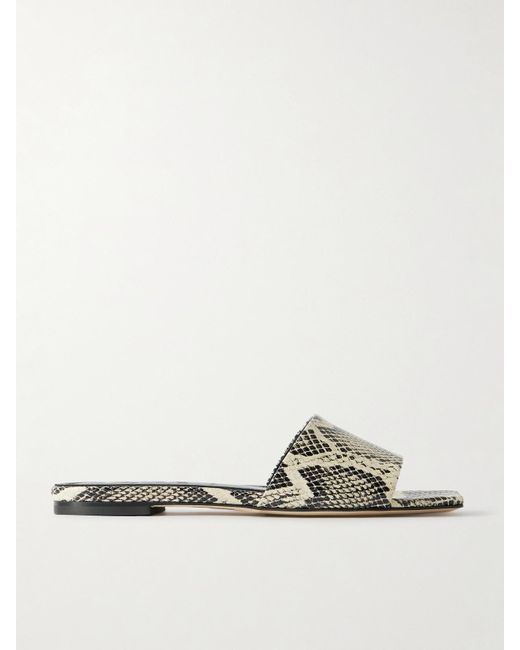 Aeyde Multicolor Anna Snake-Effect Leather Slides