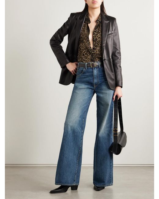 Nili Lotan Brown Gaia Leopard-Print Silk Crepe De Chine Shirt