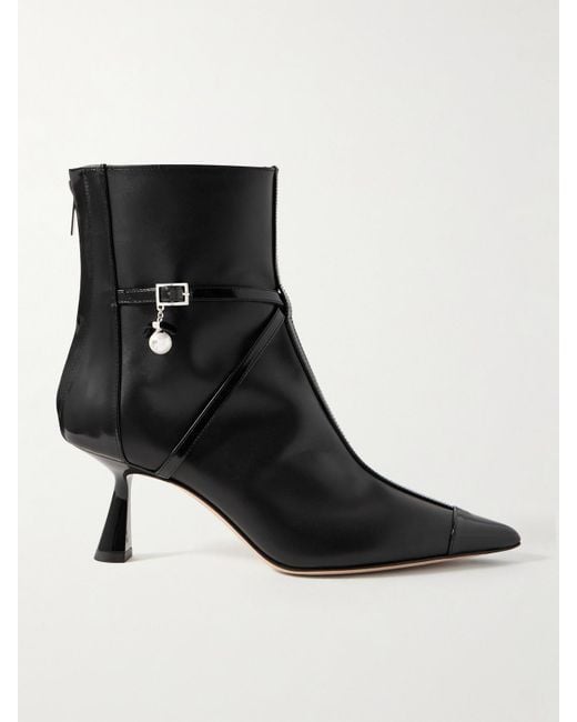 Jimmy Choo Black Aren 65 Ankle Boots Aus Leder Mit Verzierung