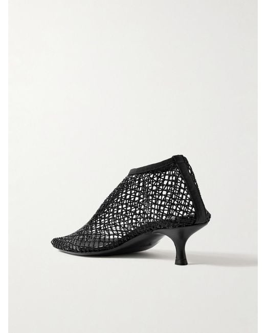 Christopher Esber Black Minette Pumps Aus Mesh Mit Lederbesätzen Und Kristallen