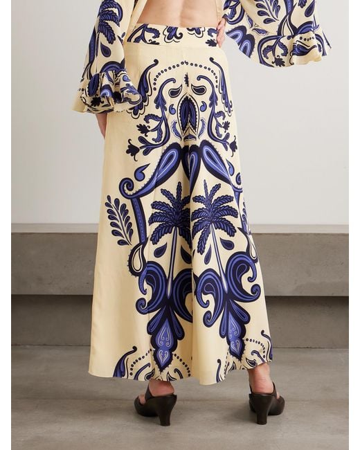 Johanna Ortiz Blue Everywhere Printed Silk Crepe De Chine Maxi Skirt