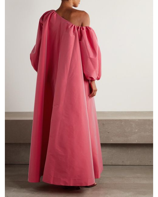 BERNADETTE Pink Nathalie Off-The-Shoulder Taffeta Gown