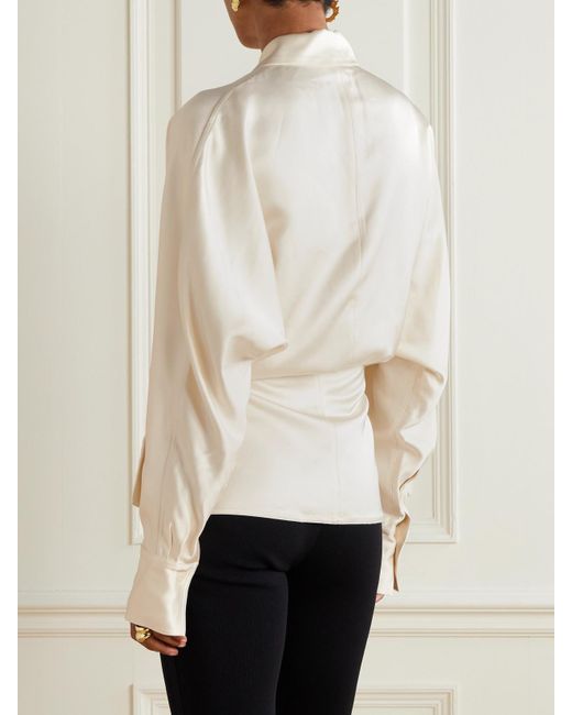 Totême  Natural Satin Wrap Blouse