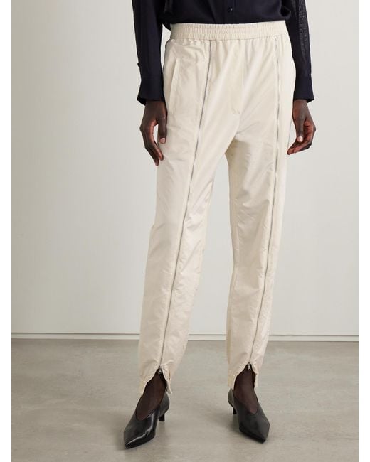 Tibi Natural Zip-Detailed Shell Track Pants