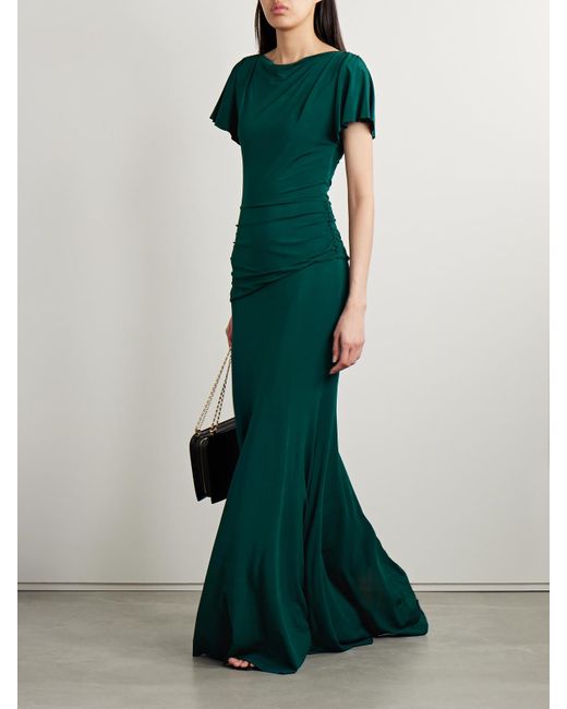 Jason Wu Ruched Stretch-jersey Gown in Green | Lyst UK