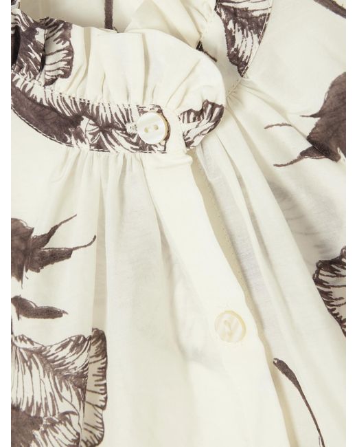Alix Of Bohemia Natural Winn Obsidian Poppy Floral-Print Cotton And Silk-Blend Blouse