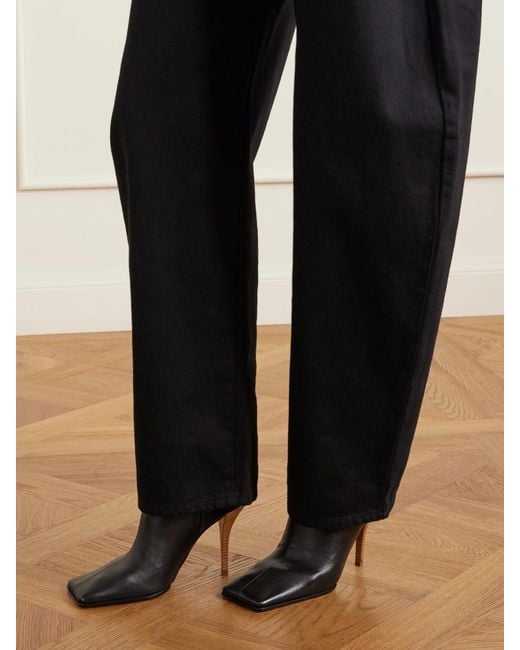 Alaïa Black 90 Leather Ankle Boots