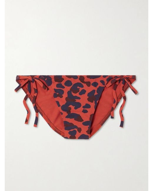 Eres Red Cauri Printed Bikini Briefs