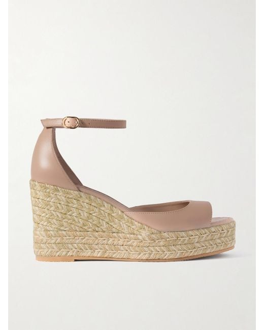Stuart Weitzman Natural Nudistia Espadrille-Wedges Aus Leder