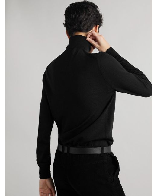 Saint Laurent Black Wool Turtleneck Sweater