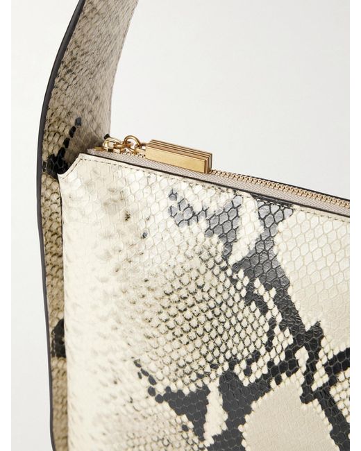 Khaite White Lori Snake-Effect Leather Shoulder Bag