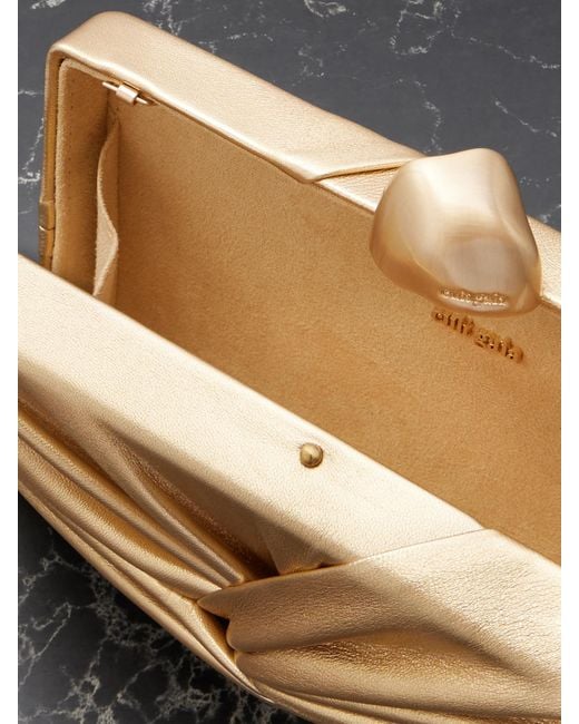 Cult Gaia Natural Lisse Clutch Aus-Leder Mit Twist-Detail