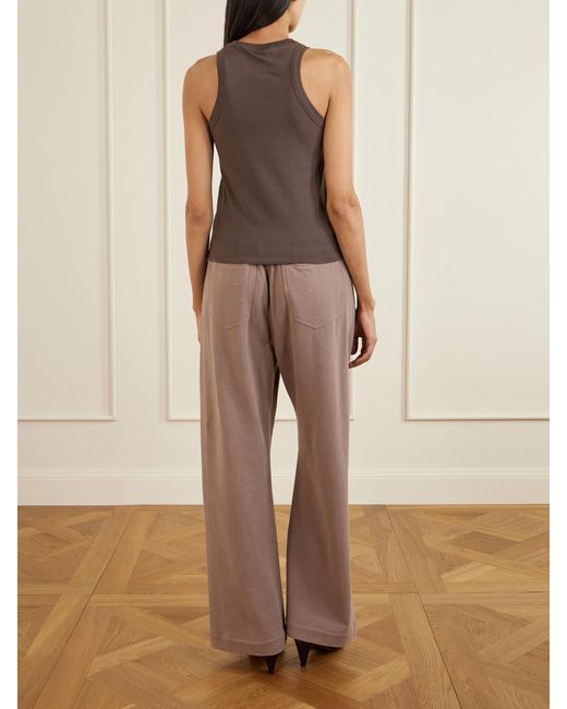 Brunello Cucinelli Brown Sequin-Embellished Stretch-Cotton Jersey Tank