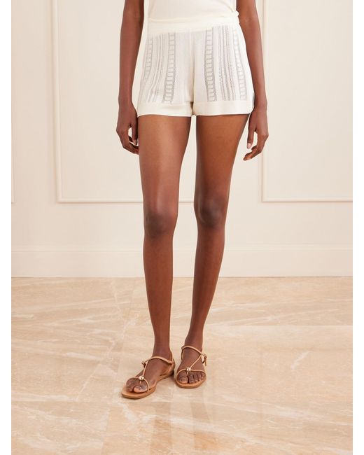 Donde Esteban Natural Guayabera Stretch-Knit Shorts