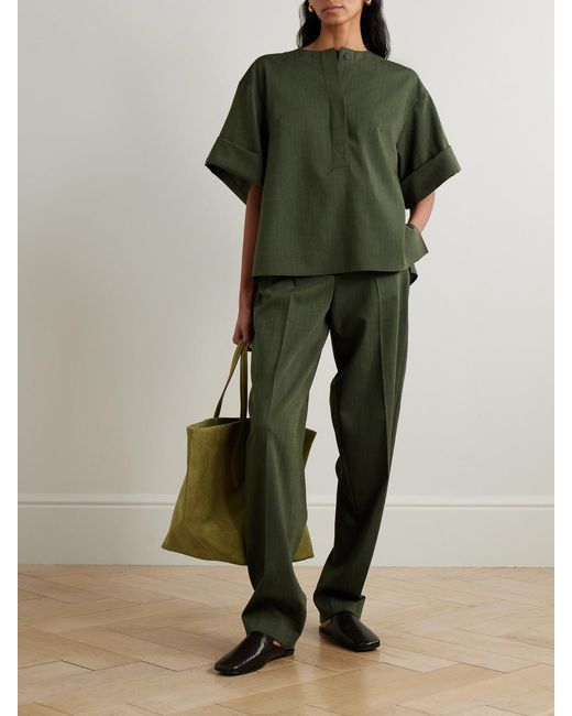 Joseph Green Yani Wool-Twill Blouse