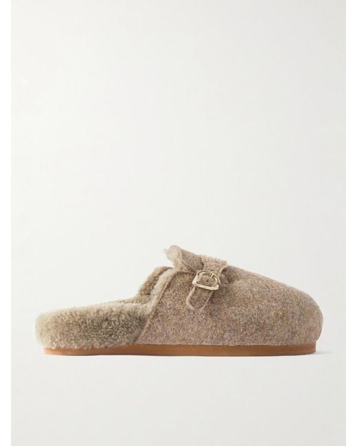 Ancient Greek Sandals Natural Vasilitsa Shearling-Lined Felt Slippers