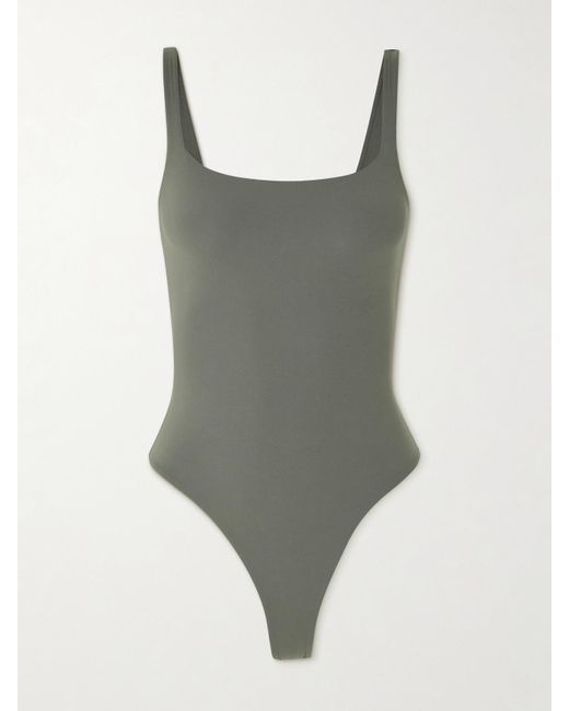 Skims Gray Fits Everybody Thong Bodysuit