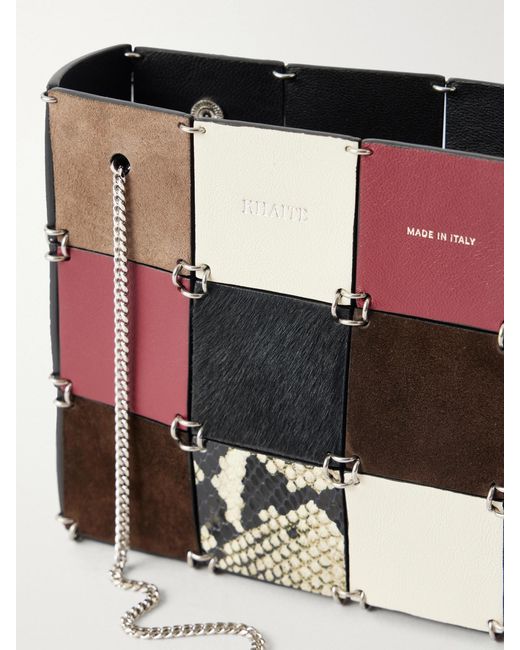 Khaite Multicolor Emma Leather, Calf Hair And Suede Mini Shoulder Bag