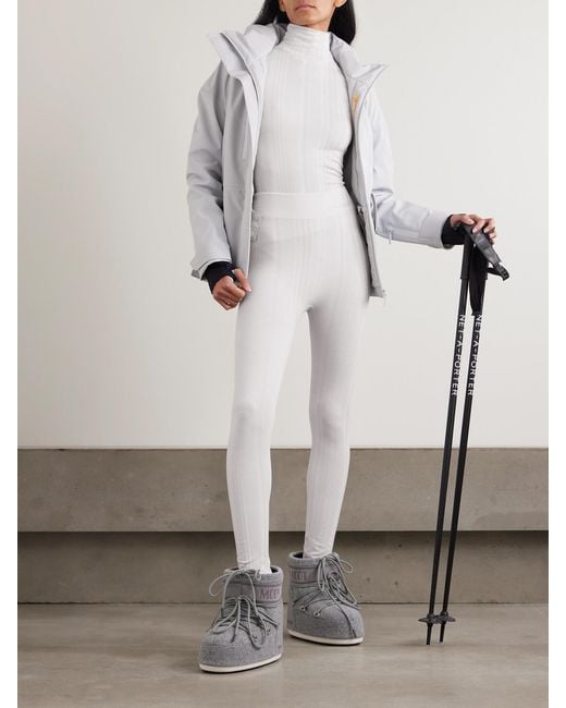 CORDOVA White Sol Ribbed Stretch-Jersey Turtleneck Top