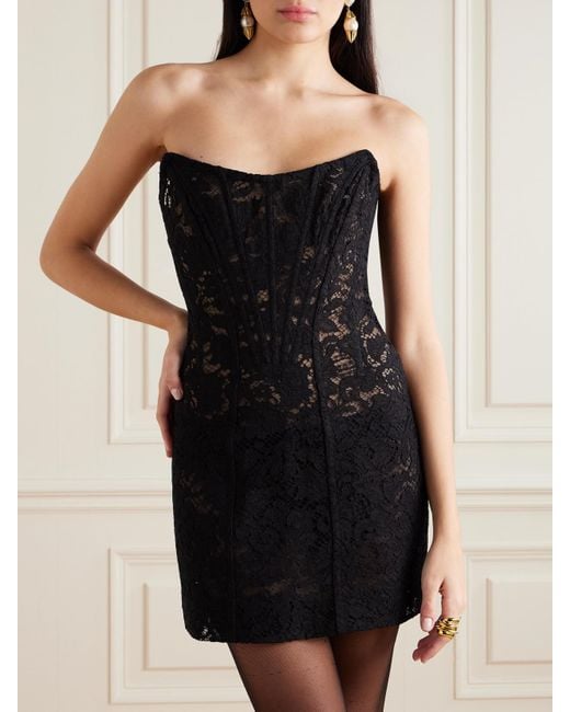 chinese dress ladies Dolce & Gabbana Black Lace Corset Dress – Treasures of NYC main image 1