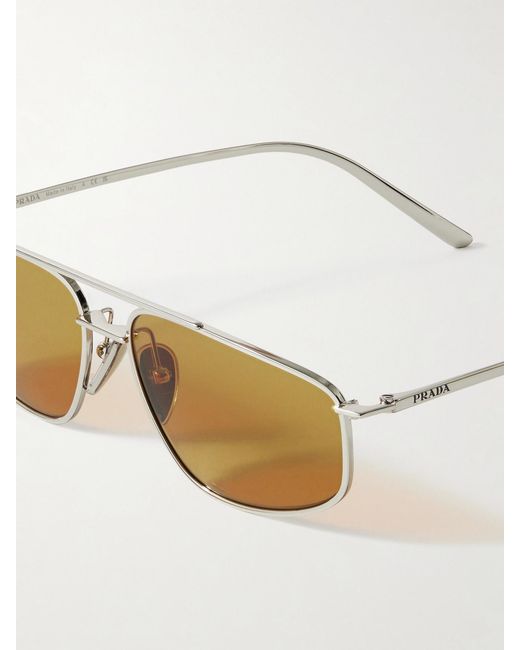 Prada Natural Aviator-Style-Tone Sunglasses