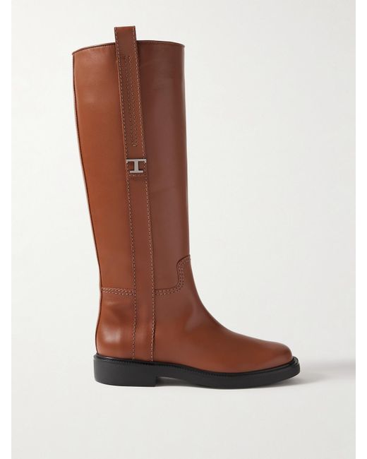 Bottes En Cuir À Ornements Tod's en coloris Brown