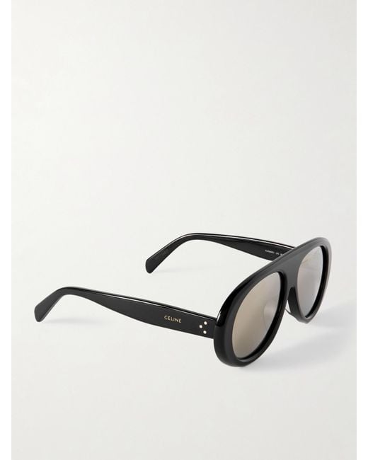 Céline Black Aviator-Style Acetate Sunglasses