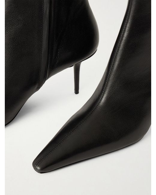 Saint Laurent Black Ashley Leather Ankle Boots