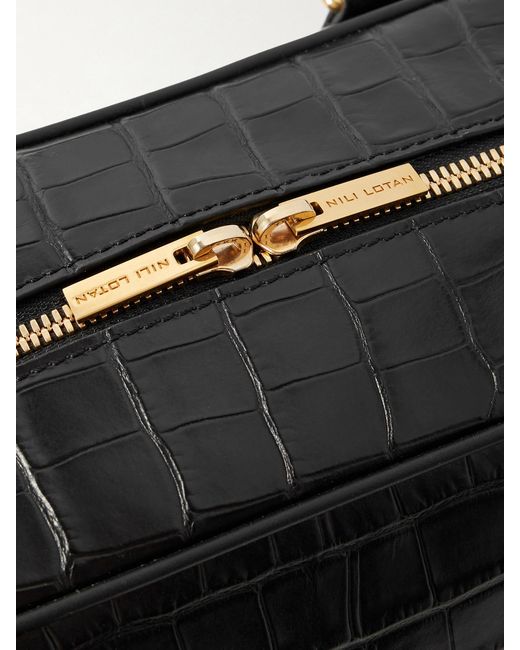 Nili Lotan Black Jaclyn Croc-Effect Leather Tote