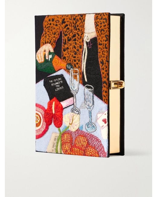 Olympia Le-Tan Multicolor The Loving Embroidered Canvas Clutch