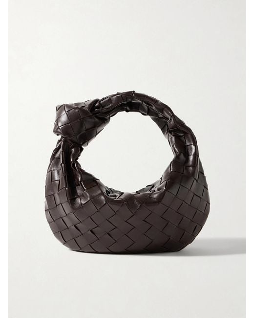 Bottega Veneta Black Jodie Mini Intrecciato Leather Tote