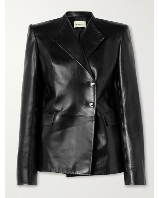 Khaite Black Elona Leather Jacket