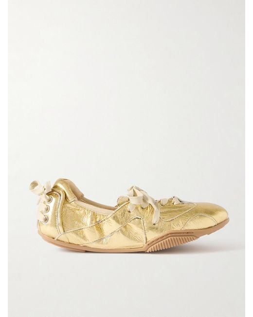 Acne Natural Metallic Leather Sneakers