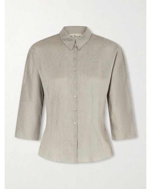 Cortana Gray Theresa Dupioni Shirt