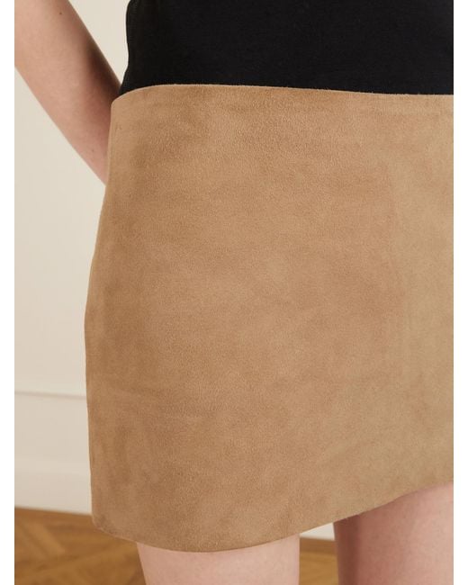 Khaite Natural Jett Suede Mini Skirt
