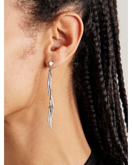 Jil Sander White Tone Earrings