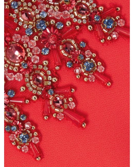 Jenny Packham Red Eclipse Robe Aus Crêpe Mit Kristallen Und Zierperlen