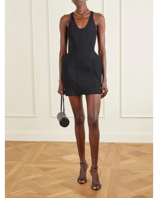 Stella McCartney Black Padded Mesh Mini Dress