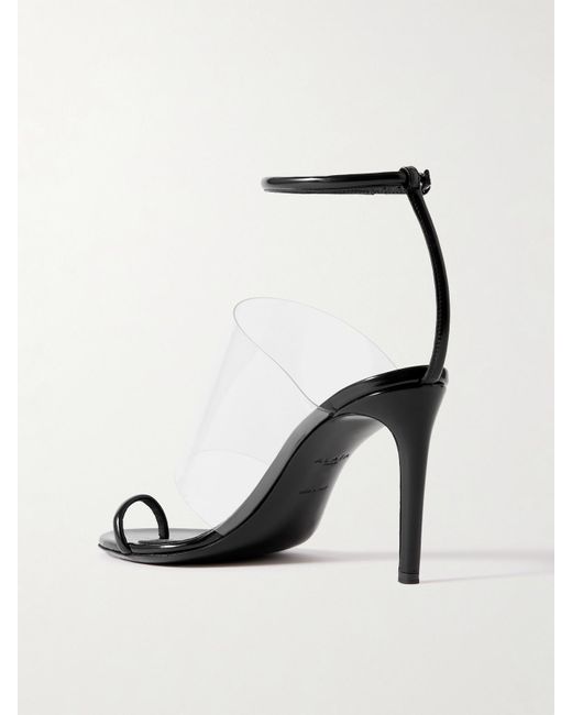 Alaïa Black Asymmetric Patent-Leather And Pvc Sandals