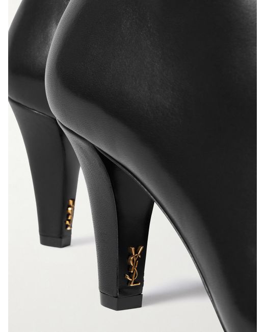 Saint Laurent Black Jill Ankle Boots Aus Leder Mit Verzierungen