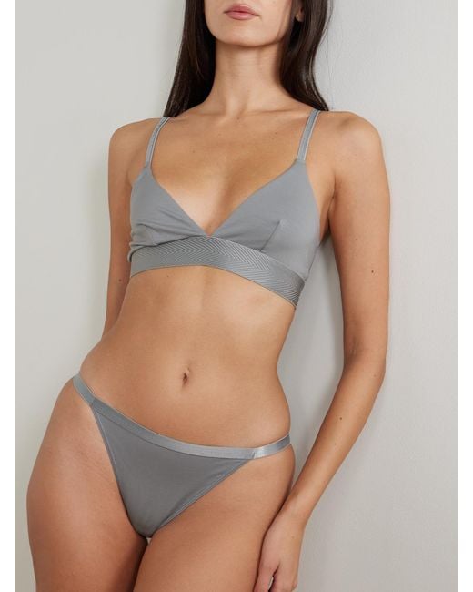 CDLP Gray Set Of Three Stretch-Tencel Lyocell Briefs