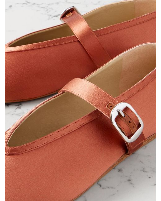 Le Monde Beryl Stella Satin Mary Jane Ballet Flats in Brown | Lyst