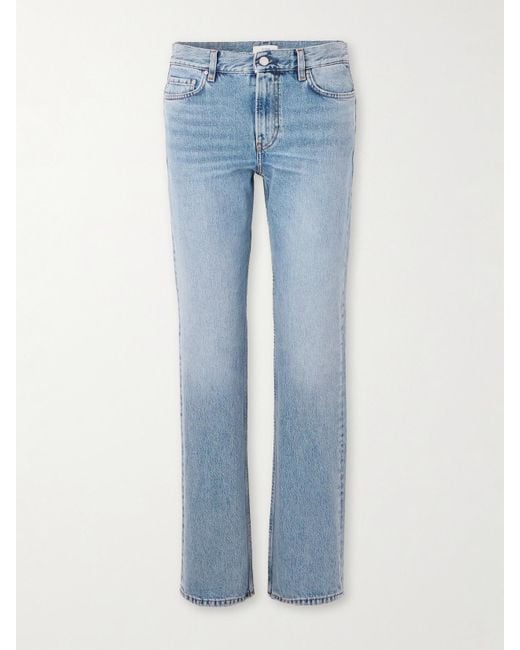 Totême Blue Garderob Organic Low-Rise Straight-Leg Jeans