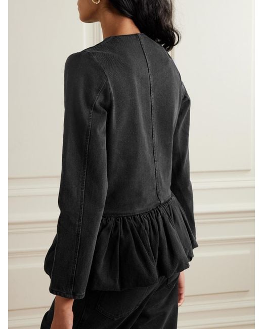 LIBEROWE Black Jeansjacke Mit Schößchen
