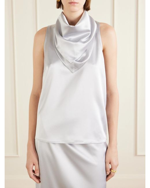 Violante Nessi White Innamorato Satin Top