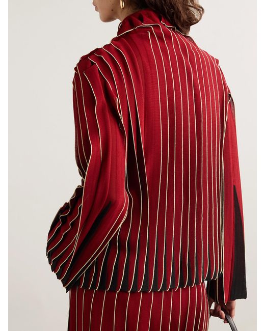 Bottega Veneta Red Mehrlagige Baumwollbluse